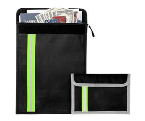 Belle Vous Fireproof Document Bags (2 Pack) - Waterproof & Fireproof Safe Organizer Pouch for A5 & A4 Documents, Jewelry, Money, Cash, Passport & Files - Silicone Coated with Zipper Closure