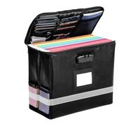 BELLE VOUS Fireproof Document Box with Lock - Document Storage Box/Safe Boxes for Home - Lockable Fireproof Security Box/Document Safe for A4 Filing