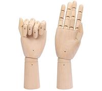 Belle Vous Flexible Wooden Mannequin Left & Right Hand Model Figures (2 Pack) - 30cm (11.81 Inches) - Movable Display Manikin with Finger Joints for Drawing, Sketching & Painting - Jewellery Holder