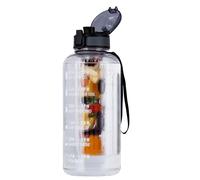 Belle Vous Fruit Infuser Water Bottle with Flip Lid & Straw - 2L (68oz) Drinks Bottle with Motivation Time Markers - Leakproof Sports Bottle