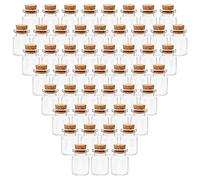 BELLE VOUS Glass Favour Jar Set with Cork Lids (100 Pack) - 5ml/0.17oz - Mini Round Mason Airtight Storage Bottles for Wedding Favours, Party, Kitchen Spices and Jam