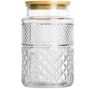 BELLE VOUS Glass Food Storage Jar with Airtight Bamboo Lid - Large 1100ml/38oz Container - Kitchen Canister Jar for Candy, Cookies, Flour, Pasta, Rice, Coffe Beans, Tea, Snacks, Cereal, Nuts & More