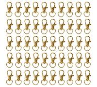 Belle Vous Gold Metal Mini Swivel Lobster Clasps (50 Pack) - 33mm in Length - Premium Lanyard Snap Key Hooks - Hook for Rings, Zippers, Crafts, Clips, Jewellery, Chains and Keychains