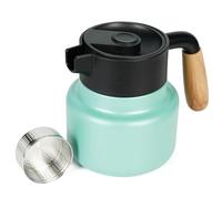 Belle Vous Green Stainless Steel Thermos Flask - Coffee Pot - Plastic Handle and Tea Strainer - 800 ml Thermos Flask with Double-Walled Insulation - Insulated Jug for Hot or Cold Drinks