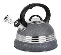 Belle Vous Grey Whistling Tea Kettle - 3L Tea Pot for Stovetop/Induction Stove Top - Stainless Steel Hot Water Camping Kettle Teapot for Tea/Coffee