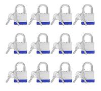 Belle Vous Heavy Duty Padlocks with Keys Outdoor (12 Pack with 2 Keys Each) - 6mm Shackle - Weatherproof Waterproof Rust Proof - Indoor/Outdoor Locks for Storage Shed & Locker
