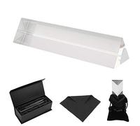 BELLE VOUS K9 Crystal Triangle Prism - Photography Triangular Prism Refractor with Velvet Pouch & Cloth - Clear Lens Glass Prism for Light Spectrum Physics - Rainbow Effect Photo