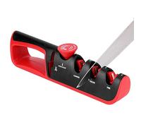Belle Vous Kitchen Knife Sharpener - Manual Knife Sharpener for Kitchen Knives & Scissors - 6 Adjustable Angles - Pro Edge Knife & Scissor Sharpener