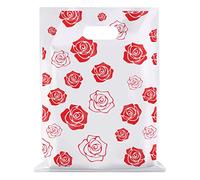 Belle Vous Merchandise Retail Shopping Bags (100 Pack) - 30 x 38.3cm / 11.81 x 15.08inches - Glossy Boutique Plastic Bags with Handles for Party Favour/Goody Bags, Clothes/Grocery Stores and Gift Bags