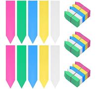 Belle Vous Multicoloured Plastic Plant Labels (500 Pack) - 10 x 2cm / 3.94 x 0.79 inches - Waterproof Garden Stake Pot Markers/Tags in 5 Multi Colours for Nursery, Seeds, Plants and Herbs