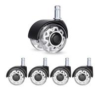 Belle Vous Office Chair Replacement Castor Wheels (5 Pack) - 11 x 25mm Universal Casters - Safe for Hardwood Floors, Laminate & Carpet - Quiet Rolling