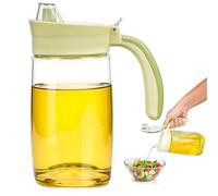 BELLE VOUS Oil Dispenser Bottle with Flip Cap - 700ml/24oz Leakproof Glass Oil Container with No Drip Spout - Vinegar Dispenser for Kitchen Cooking