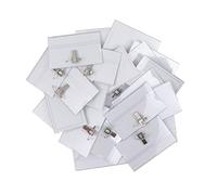 Belle Vous Pack of 50 Horizontal Plastic Badge Holders with Clip - 90 x 56 mm - Nurse, Schools, Businesses, Conferences and Visitors in Transparent PVC Water Resistant