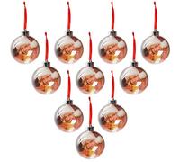 Belle Vous Photo Baubles (10 Pack) - Clear Baubles with String Holds 2 x 75mm Photos Each for Hanging Family Kids Friends & Pets Pictures, Xmas Party Christmas Tree Decorations Ball Hanging Ornament