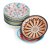 BELLE VOUS Round Porcelain Sauce Dipping Bowl Set (8 Pack) - 10cm / 4 Inches, 70ml / 2.3oz - Mini Serving Saucer Bowls for Soy Sauce, Seasoning, Appetisers, Snacks & Condiments