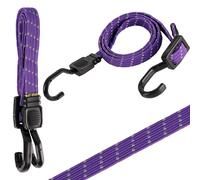 Belle Vous Rubber Bungee Cord with Metal Hooks (2 Pack) -1.6m / 160cm Adjustable Weatherproof Elastic Straps - Heavy-Duty Cords for Securing Tarps, Luggage & More