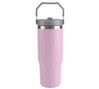 BELLE VOUS Stainless Steel Tumbler with Straw Lid and Handle - 880ml/30oz Double-Walled Insulated Thermal Mug - Travel Coffee Cup for Hot and Cold Drinks - Portable Vacuum Water Bottle - Purple