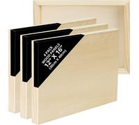 Belle Vous Unfinished Wooden Canvas Painting Boards (4 Pack) - 30 x 40cm / 12 x 16 Inches - Natural Basswood Panel - Mixed Media Cradle Panels for Encaustic Art, Paint Pouring & Crafts