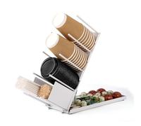 BELLE VOUS White Coffee Station Organiser - Coffee Bar Station Cup Holder - Tea and Coffee Station - Coffee Bar Organiser/Coffee Caddy Cup Dispenser