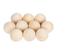 BELLE VOUS Wooden Craft Balls (10 Pack), 5cm Diameter, Unfinished Natural Wood Beads for DIY Projects, Jewelry Making, Home Decoration, Arts and Crafts