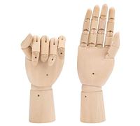 Belle Vous Wooden Hand Mannequin Set (2 Pack) - Left & Right Hand Model/Art Mannequin Figure Set - Wooden Hand Prop with Movable Finger Joints for Drawing, Sketching & Painting