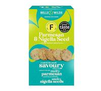 Belle & Wilde Parmesan & Nigella Seed Mini Savoury Biscuits |Handcrafted, With No Preservatives, Suitable For Vegetarians & 100% Gluten Free | Tasty Little Savoury Biscuit | For Any Snacking Occasion