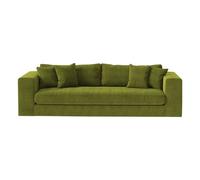 Bellechasse 3-seater sofa in raw velvet - 245 cm Moss Green one size