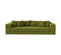 Bellechasse 4-seater sofa in raw velvet - 275 cm Moss Green one size