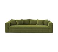 Bellechasse light 4-seater sofa in raw velvet - 260 cm Moss Green one size