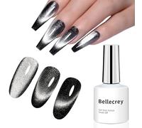 BELLECREY Black Cat Eye Gel Color Nail Polish Magnetic Black Nail Gel Polish Soak Off Glitter Nail Art Gel Sparkling Nail Polish Gel Manicure Nail Art DIY Salon at Home
