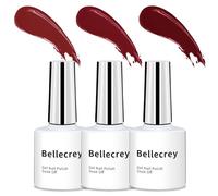Bellecrey Gel Nail Polish Set 3 Colors Red Glitter Gel Nail Polish Set Dark Red Gel UV Nail Polish Soak Off UV Nail Gel DIY Manicure Salon and Home Nail Polish Sets for Women