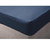 Belledorm 100% Brushed Cotton - Extra Deep Fitted Sheet - 15" Box (Navy, Double)