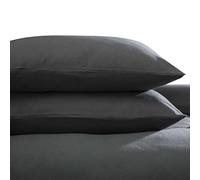 Belledorm 100% Brushed Cotton Flannelette Housewife Pillow Cases, Charcoal, Pair