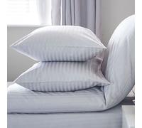 Belledorm 540 Thread Count 100% Egyptian Cotton Satin Stripe Continental Square Pillow Case in Platinum Grey 65cm x 65cm
