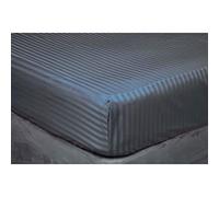 Belledorm 540 Thread Count 100% Egyptian Cotton Satin Stripe Deep Fitted Sheet In Charcoal Grey Single Bed Size