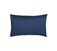 Belledorm 540 Thread Count 100% Egyptian Cotton Satin Stripe Pair Housewife Pillow Cases in Navy Blue 50cm x 76cm