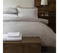 Belledorm Hotel Suite Satin Stripe 540 Thread Count Duvet Cover Set - King, Platinum