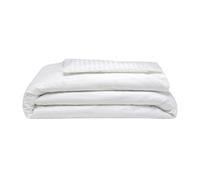 Belledorm 540 Thread Count Satin Stripe Duvet Cover Set - White - White - Kingsize