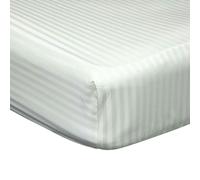 Belledorm 540 Thread Count Satin Stripe Extra Deep Fitted Sheet - Ivory - Ivory - Double
