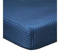 Belledorm 540 Thread Count Satin Stripe Extra Deep Fitted Sheet - Navy - Navy - Kingsize