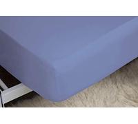 Belledorm Blue Fitted Sheet, 200 Thread Count Percale, Mattress Depth 28cm (Single, Sky Blue)