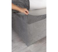 Belledorm Box Spring Cover - Transform Your Bed with This Fully Elasticated Faux Suede & Stretch Wrap-Around 4 Sides Bed Skirt (Charcoal, King/Cal King/Olympic Queen)