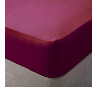 Belledorm 100% Brushed Cotton Flannelette 12 Inch Deep Fitted Sheet, Red, Double
