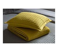 Belledorm Crompton Filled Cushion Saffron Yellow Plain Quilted 50cm x 40cm