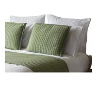 Belledorm Crompton Quilted Jersey Feel Filled Cushion in Sage Green 40cm x 50cm