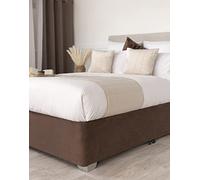 Belledorm Divan Bed Base Cover, Bed Skirt,Double Size,Chocolate,Faux Suede | Double Faux Suede Base Wrap, 48 cm Deep, Fits Divans up to 45 cm, Elasticated Top & Bottom, Stretch Fit, Chocolate