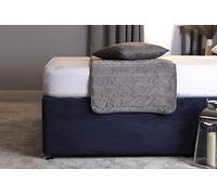 Belledorm Divan Bed Base Cover, Bed Skirt, Double Size, Navy,Faux Suede | Double Faux Suede Base Wrap, 48 cm Deep, Fits Divans up to 45 cm, Elasticated Top & Bottom, Stretch Fit, Navy