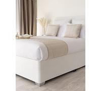 Belledorm Divan Bed Base Cover,Bed Skirt,Superking Size,White,Faux Suede | Super king Faux Suede Base Wrap, 48 cm Deep, Fits Divans up to 45 cm, Elasticated Top & Bottom, Stretch Fit, White