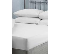 Belledorm Easy Care 200 Thread Count Cotton Polyester Percale 46cm Fitted Sheet in White | Size: Small Double Belledorm White Small Double
