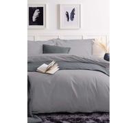Belledorm Easy Care 200 Thread Count Cotton Polyester Percale Duvet Cover in Light Grey | Size: King Belledorm Light Grey King